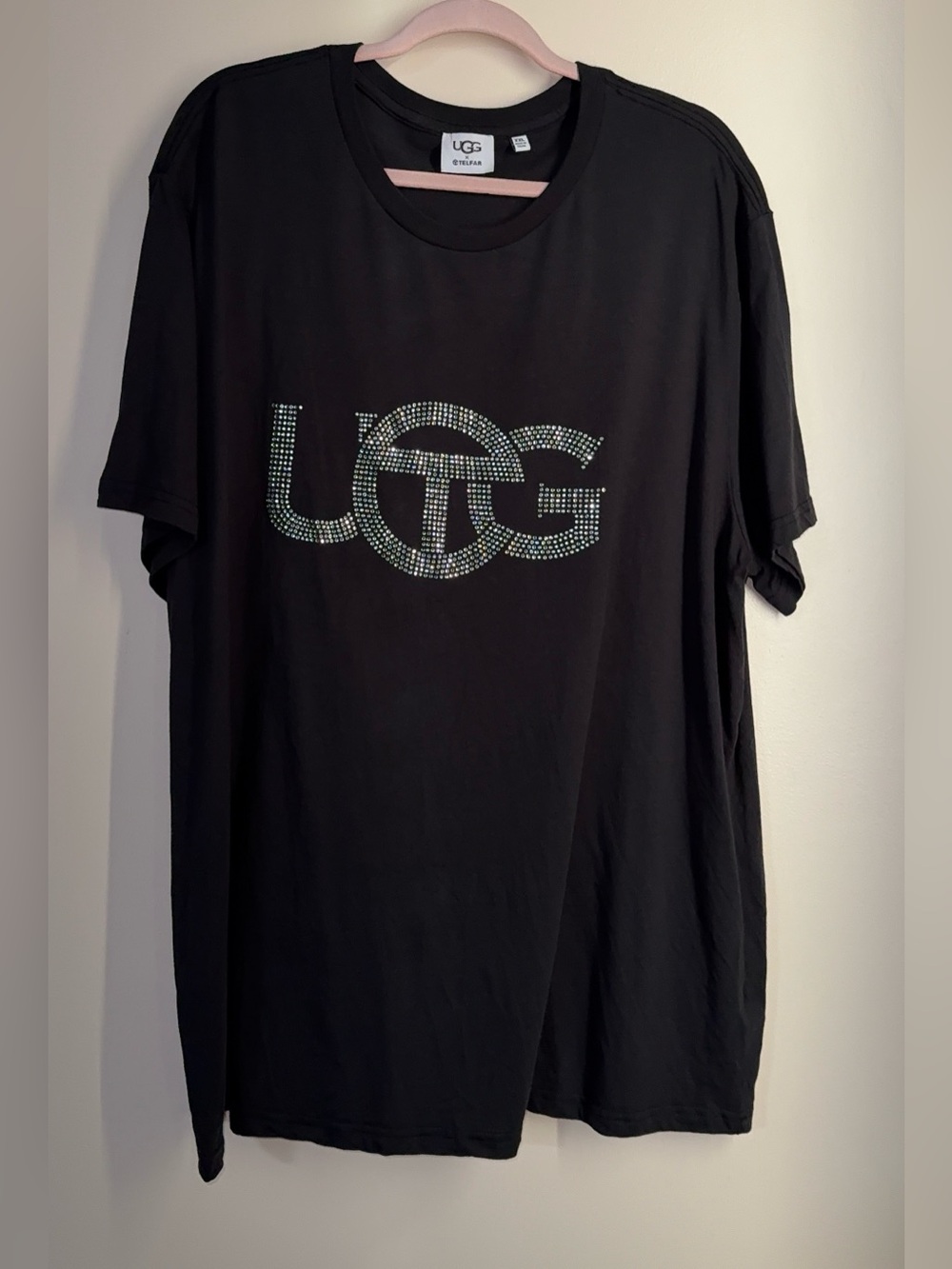 UGG x Telfar Crystal Logo T-Shirt in Black Size XXL